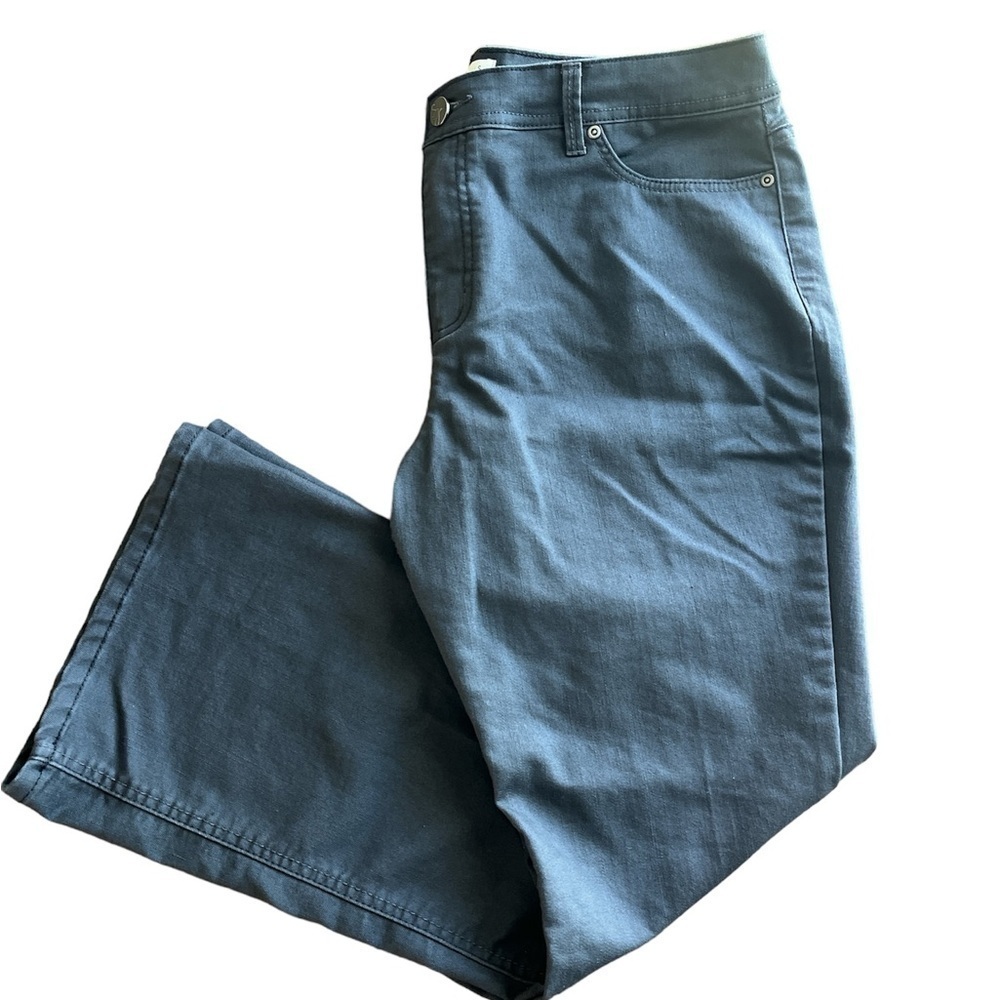 Susan Graver Gray Pants Size 16 P Classic Five Pocket Flared Twill/Denim Fabric